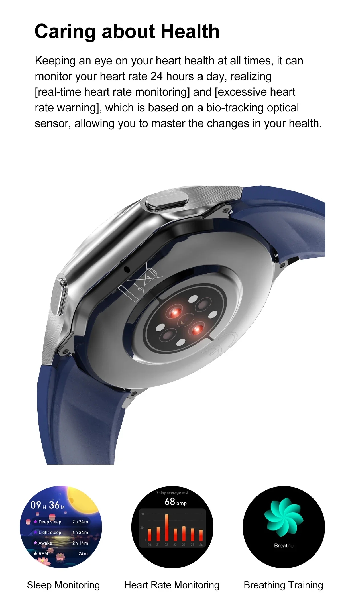 1.43 inch Big Screen Men Women - Smartwatch Iphone Watch For Men ulasan dan harga