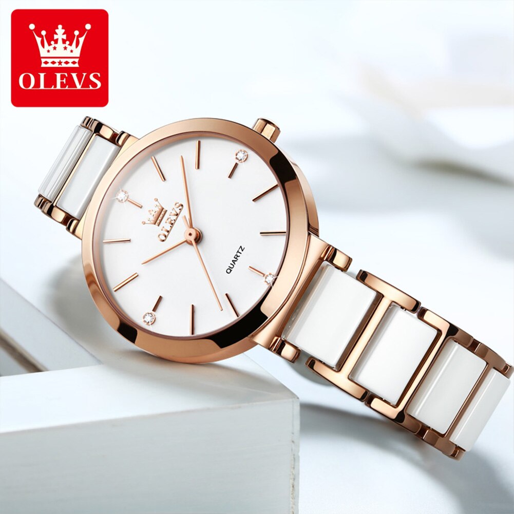 OLEVS Fashion Women Watches Re - Luxury Ceramic Watch ulasan dan harga