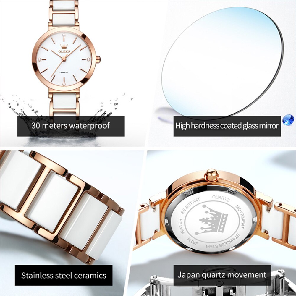 OLEVS Fashion Women Watches Re - Luxury Ceramic Watch ulasan dan harga